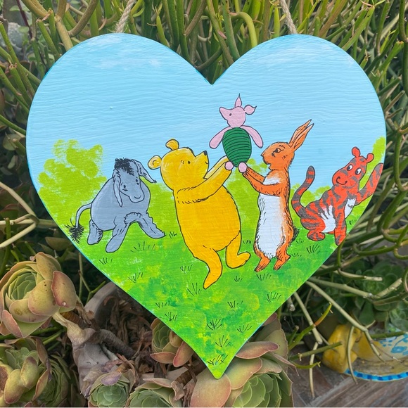 Winnie The Pooh and Friends Hand Painted Inspired Acrylic on Wood - Picture 1 of 9
